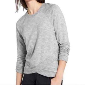 Athleta Heathered Gray Criss Cross Sweatshirt